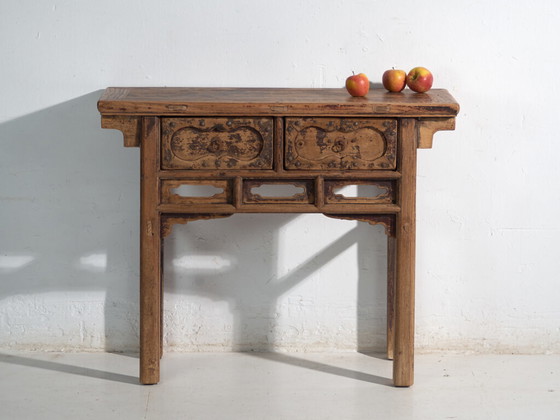 Consolle antica in pino con due cassetti – Cina, circa 1930 – Console (photo 30 of 40)