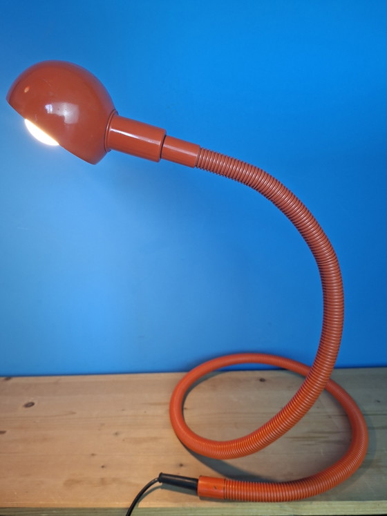 Image 1 of Large vintage orange snake lamp