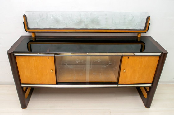 Image 1 of Osvaldo Borsani Mid-Century Modern Italian Walnut and Maple Sideboard, 1950s