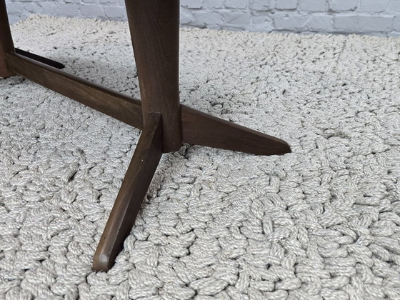 Image 1 of Mid-Century Danish Modern Design Oval Teak Coffee Table with Sculptural Pedestal Base, 1960s.