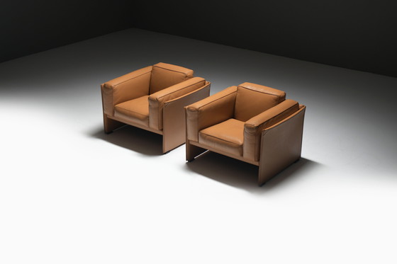 Image 1 of Grande set di poltrone DUC 405 in pelle di Mario Bellini per CASSINA Italia