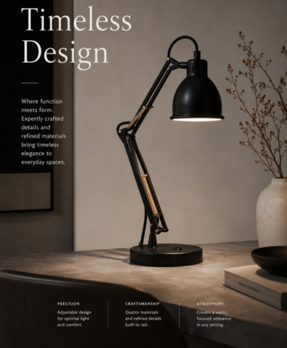 Image 1 of Frandsen Job Table Lamp Black