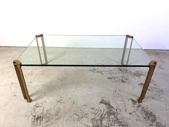 Peter Ghyczy Couchtisch aus Messing und Glas, Couchtische, Transparent, Art Deco (Foto 9 von 11)