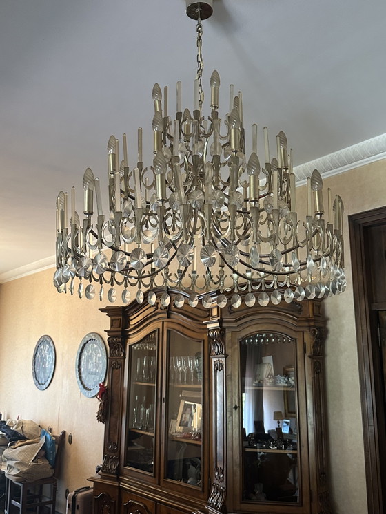 Museum-Quality 6-Piece Chandelier Set by Gaetano Sciolari 1970s – Metal, Chrome (photo 6 of 13)