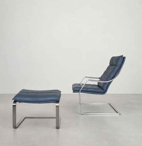 2x Fauteuils Lounge Komet Vintage ArtCollection et Ottoman – rvs, Leather (photo 2 of 15)
