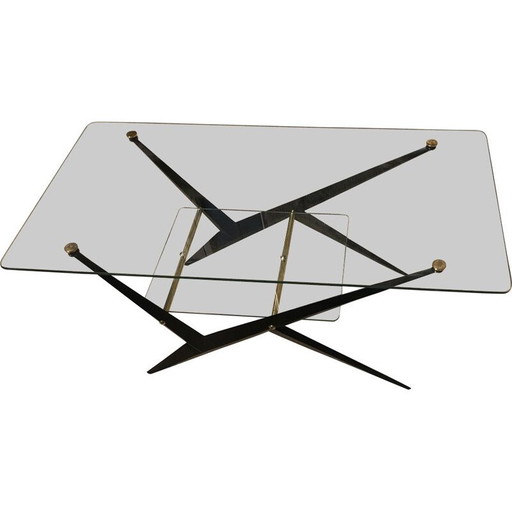 Vintage Couchtisch aus transparentem Glas von Angelo Ostuni, 1955