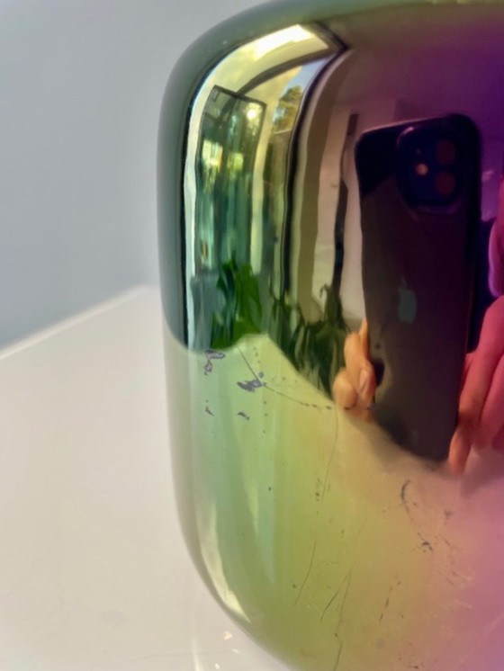 Image 1 of Conjunto de jarrón multicolor y 2 candelabros – efecto arcoíris