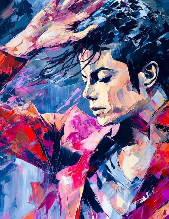 Alberto Ricardo - Michael Jackson - Lithografie van de kunstenaar – Litho's & Zeefdrukken, Canvas (photo 5 of 14)