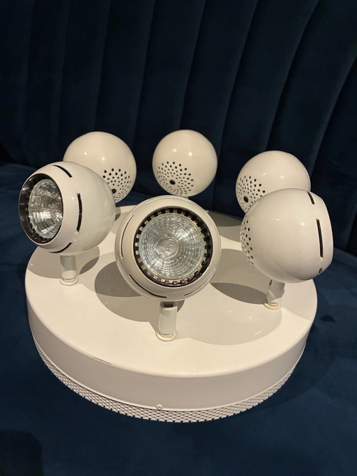 Rare Plafonnier Vintage Örsjö Puck – 6 lumières – Åke Hultgren
