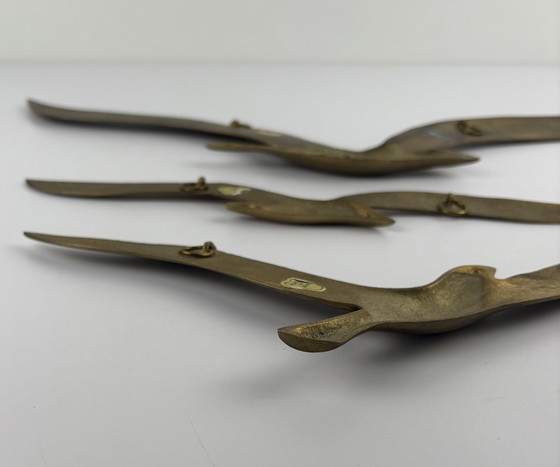 Image 1 of 3 x vintage messing grote wandvogels vogelvlucht