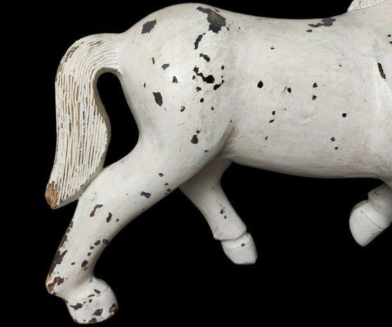Image 1 of Cavallo in legno intagliato – Arte popolare – Francia/Svizzera, circa 1880