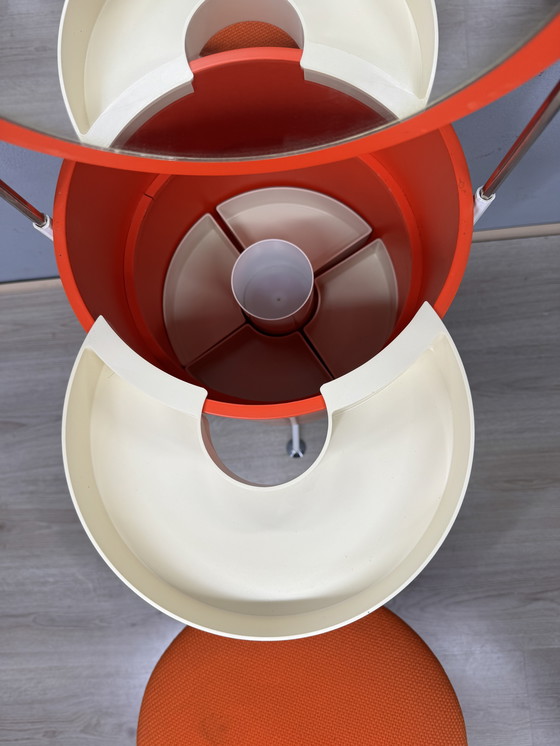 Image 1 of Tocador retro de la era espacial con taburete – Diseño Bremshey – Años 70