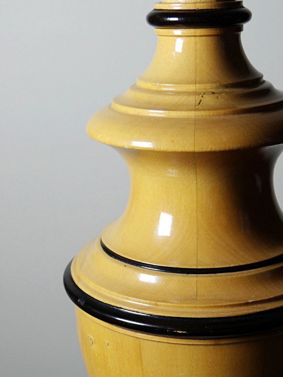 Image 1 of Large Le Dauphin "Verdennes" lamp, turned wood, vintage 1970s