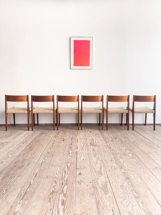 Image 1 of Set van 6 Teak Pia eetkamerstoelen van Poul Cadovius