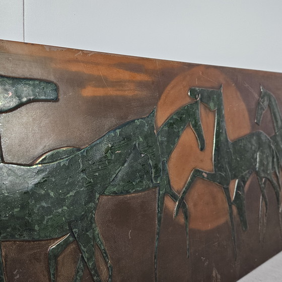 Image 1 of Vintage wall panel deco, moon horses