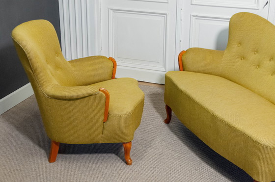 Image 1 of 1940s Sofa and Lounge Chair Set