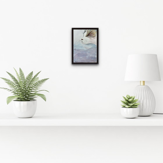 Image 1 of Signed watercolor cat