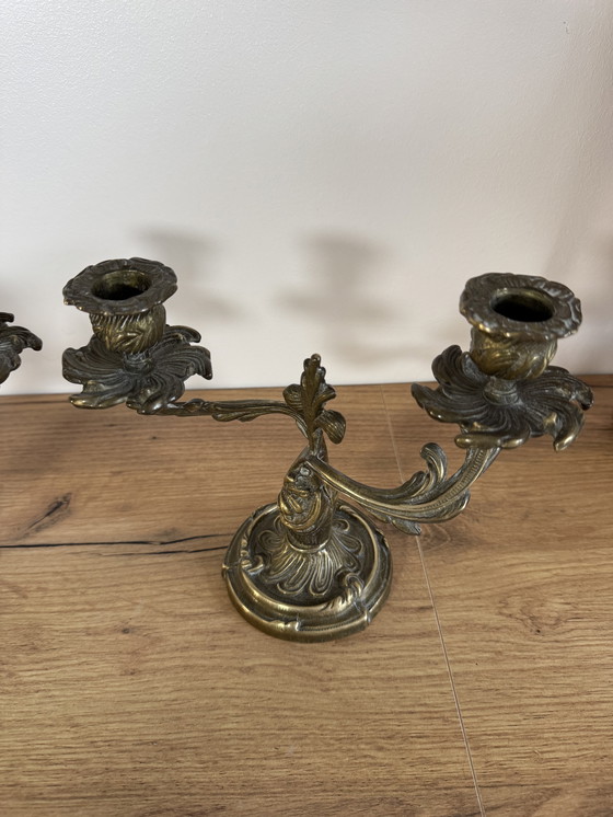 Image 1 of Set of 2 bronze candlesticks