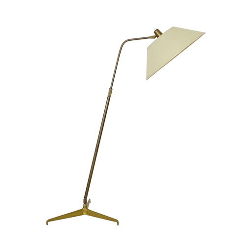 Luciano Frigerio Sculpturale Gaetano Messing Vloerlamp, Italië 1960
