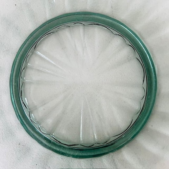 Image 1 of Cuenco Art Decó vidrio verde menta años 1930