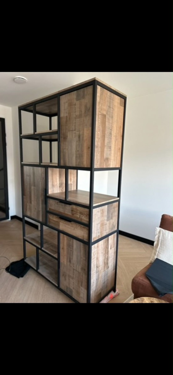 Bombay Old Teak Wall Cabinet Van Bommel Wonen – Metal, Wood (photo 5 of 5)