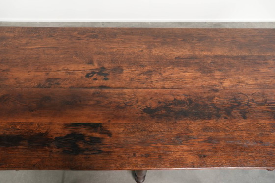 Exceptionnelle Table de salle à manger de ferme XXL anglaise en chêne du début du 19e siècle avec une (photo 8 of 13)
