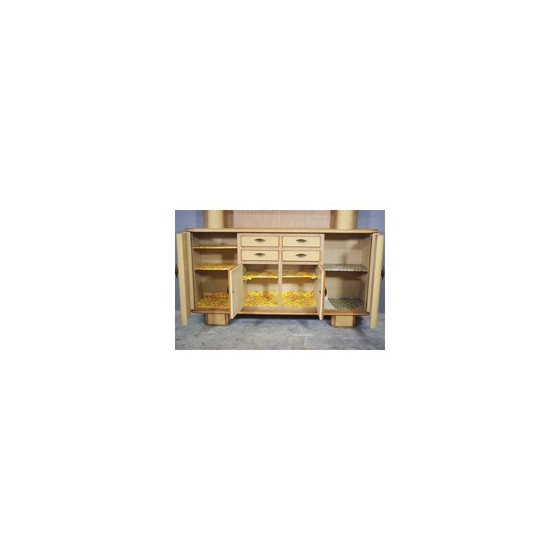 Image 1 of Pair of vintage Honeycomb beechwood sideboards, 1950s