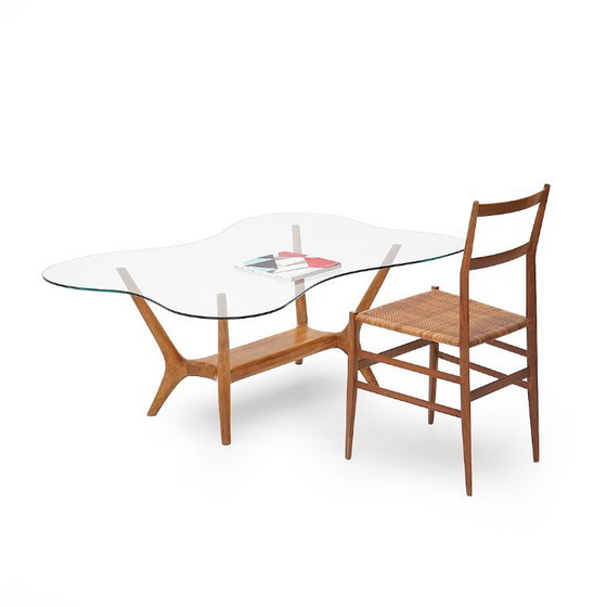 Image 1 of Italian Coffee Table in Wood and Glass, 1950s