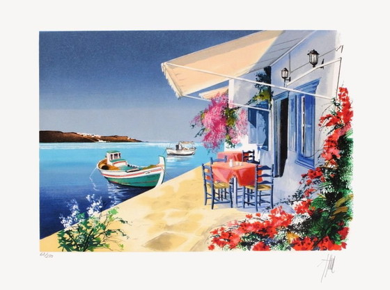 Image 1 of André BONGIBAULT Grèce - Naxos Gesigneerde litho