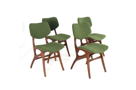 Image 1 of Ensemble de 4 chaises de salle à manger Pynock, style vintage, rembourrées