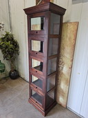 Classic teak display cabinet, china cabinet, bookcase, liquor cabinet, dimensions: 45x60cm and 200cm high.