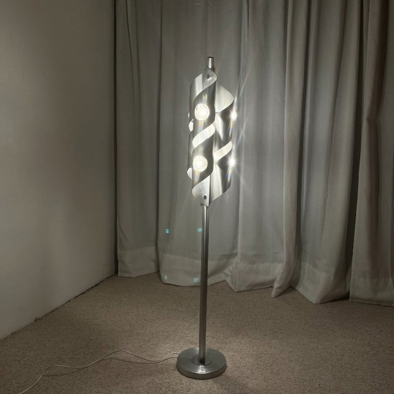 Image 1 of Brushed aluminum floor lamp, Space Age style, 1970s