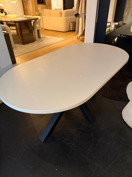 Bootovale dining table 170x90 cm oak veneer off-white