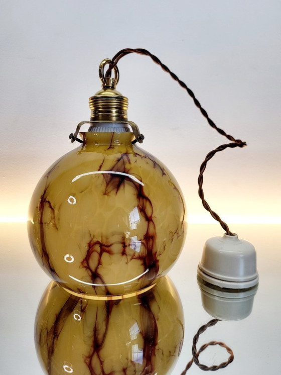 Image 1 of Lampada in vetro opalino Art déco, Verreries de Scailmont, Henri Heemskerk, Belgio