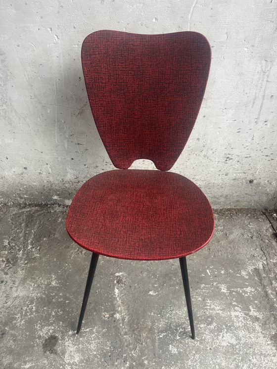 Image 1 of Coppia di sedie da pranzo rosse Metà secolo