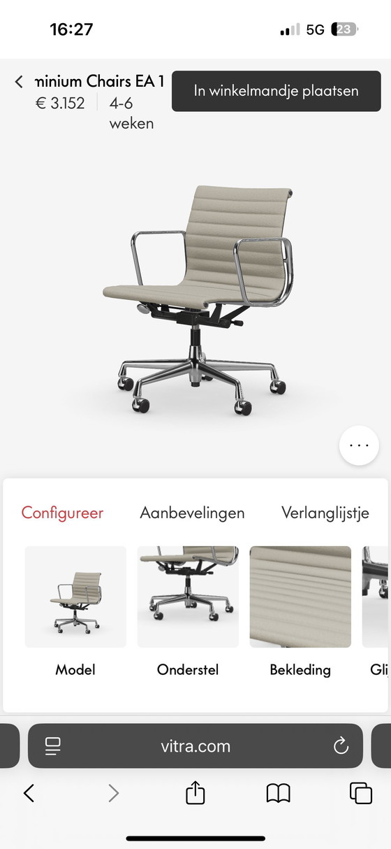 Image 1 of Vitra EA 117 bureaustoel hopsak 2020 ivory / grey