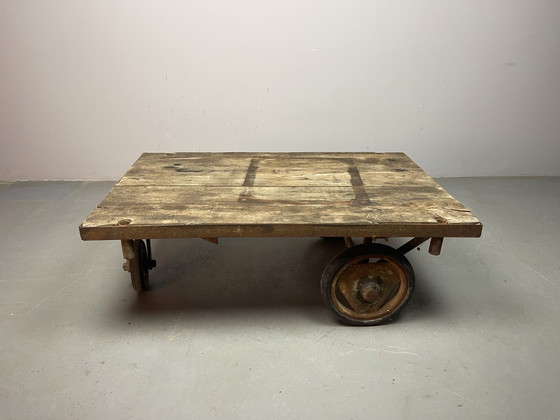 Vintage Industrial Factory Platform Trolley | Unknown | 1950s. Ref.: CT1003 – Coffee tables, Wood, Metal (photo 8 of 15)
