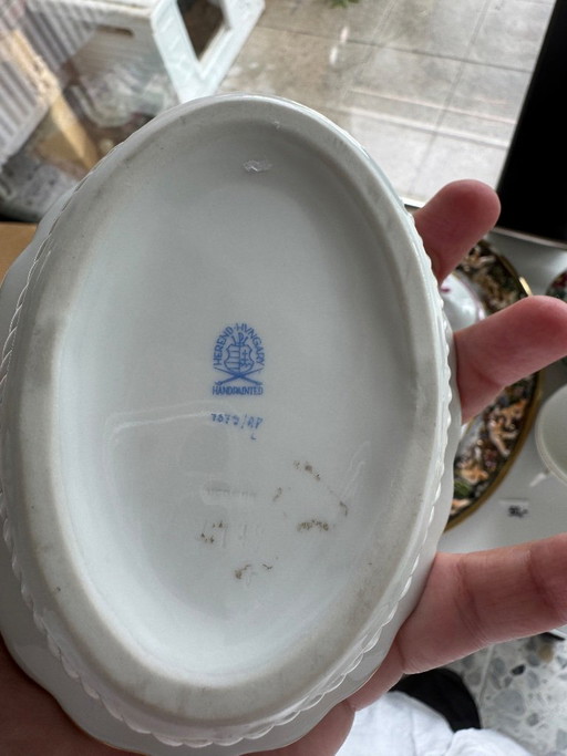 Herend Apponyi Purpur – Beautiful antique/vintage tureen with bird knob – decoratieve objecten, Other (photo 2 of 5)