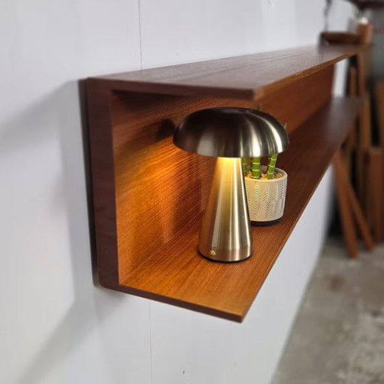 Walter Wirz, Wilhelm Renz vintage floating shelving units, Wood, Brown, Mid Century Modern (photo 9 of 17)