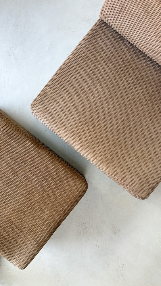 Poltrona modulare vintage in velluto a coste con pouf abbinato – Poltrone, Tessile (photo 8 of 9)