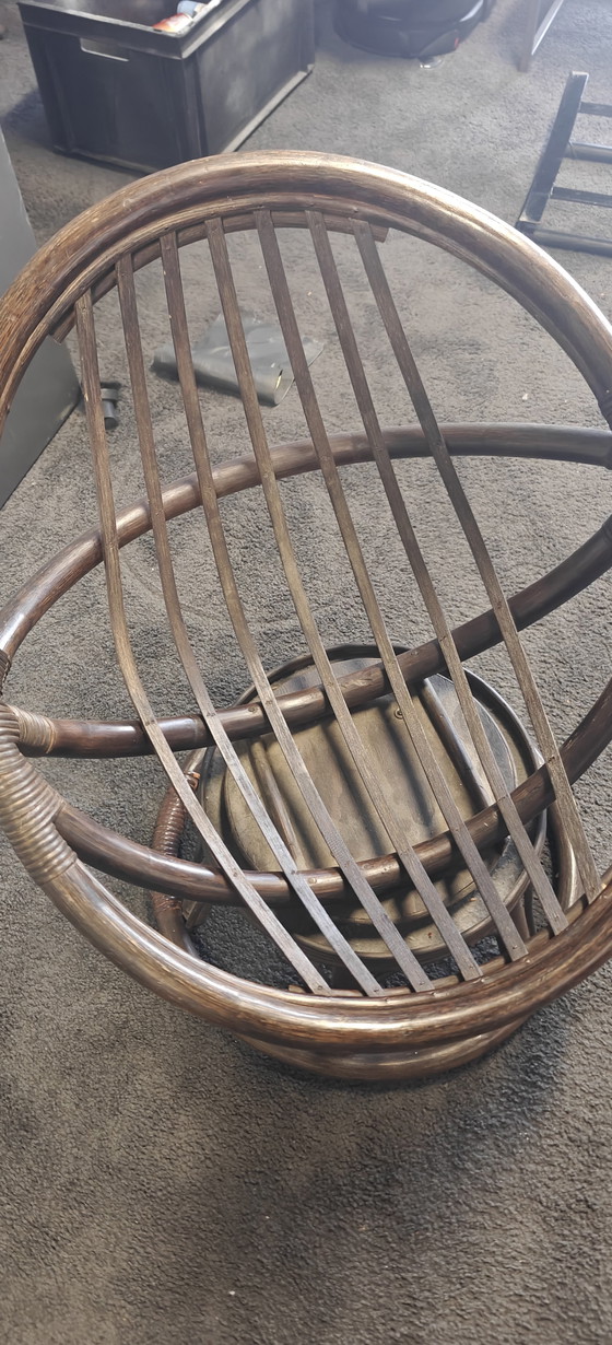 Image 1 of vintage Manou rattan swivel chair