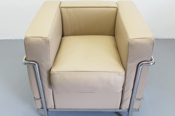 Image 1 of Lc2 Chair Le Corbusier Beige Leather Cassina, Charlotte Perriand Seats