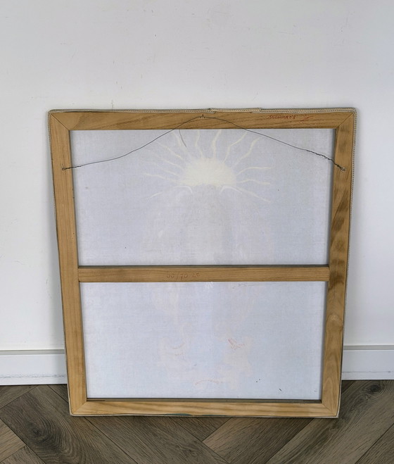 Image 1 of Archangel, handmade artwork with mixed media.