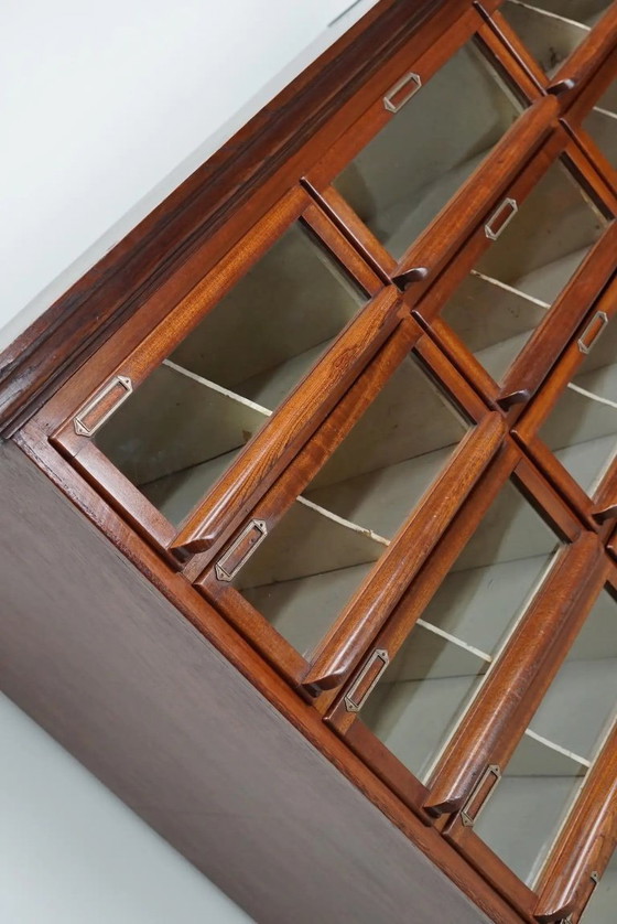 Image 1 of Vintage Dutch oak/mahogany haberdashery cabinet, 1930s