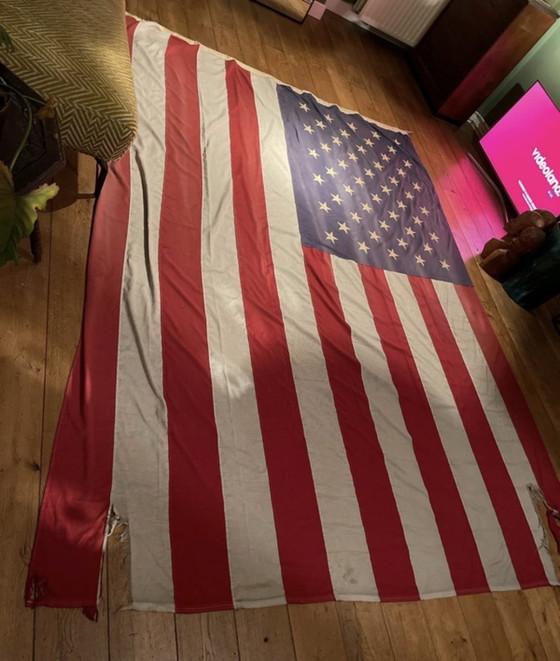 Image 1 of Bandiera americana d'epoca con stelle cucite