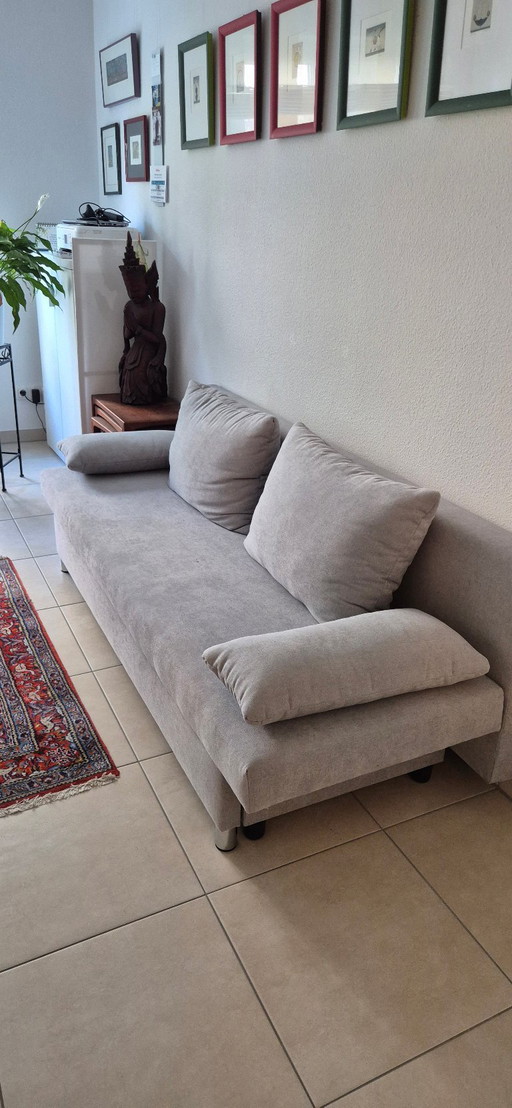 Slaapbank, slaapgedeelte 120x191 cm met bedfunctie en opbergvak