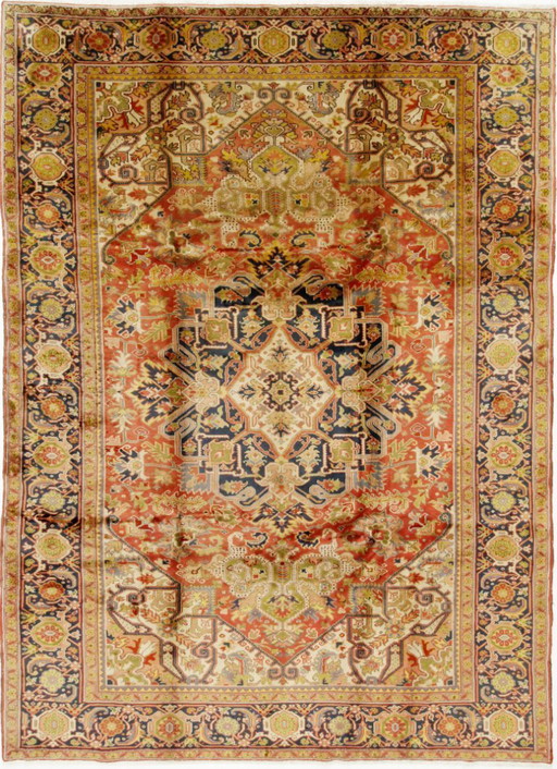 Teppich Handgeknüpft Heris Orientteppich 336 x 242 cm Perserteppich Antik Design