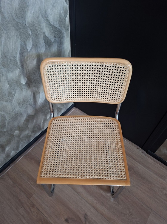 2 Sedie Cesca (B32 & B64) - Marcel Breuer, Made in Italy, Sedie da pranzo, Legno, Cromo, Beige (foto 10 di 11)
