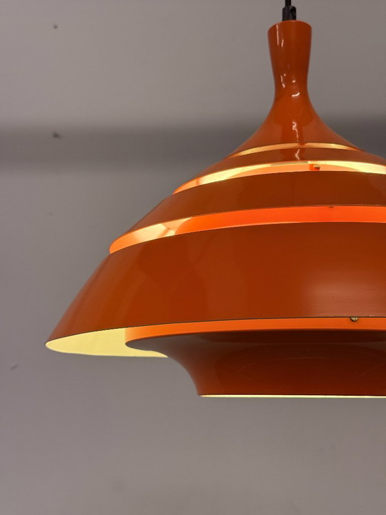 Schnieder Leuchten Pendant lamp – Orange – 70s – Metal (photo 4 of 12)