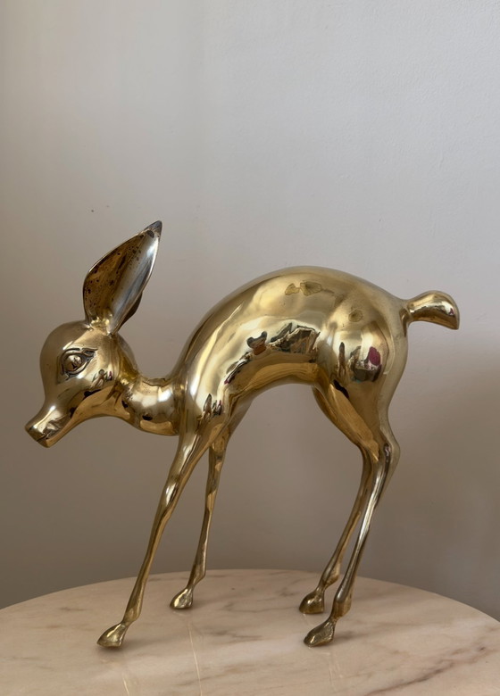Image 1 of Vintage Brass Deer Bambi Copper